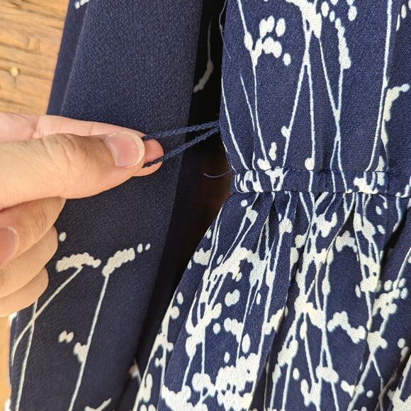 Vintage Murray Meisner Dress Women's Size Small Navy Floral Ombre - Picture 6 of 7